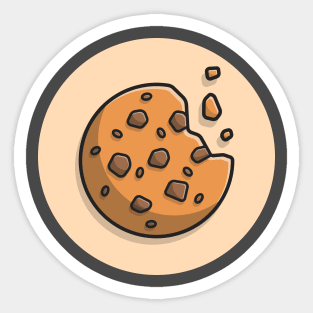 Chocolate Cookies Cartoon Vector Icon Illustration Sticker